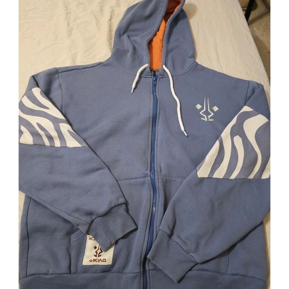 Star Wars Heroes & Villains Unisex Ahsoka Elevated Full-Zip Hoodie Blue Medium